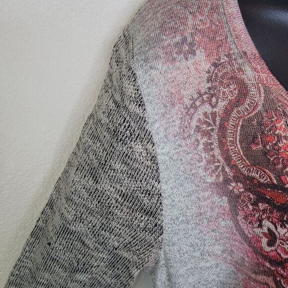 Unity World Wear knit Bohemian Shark bite hem Top Medium - Picture 6 of 8